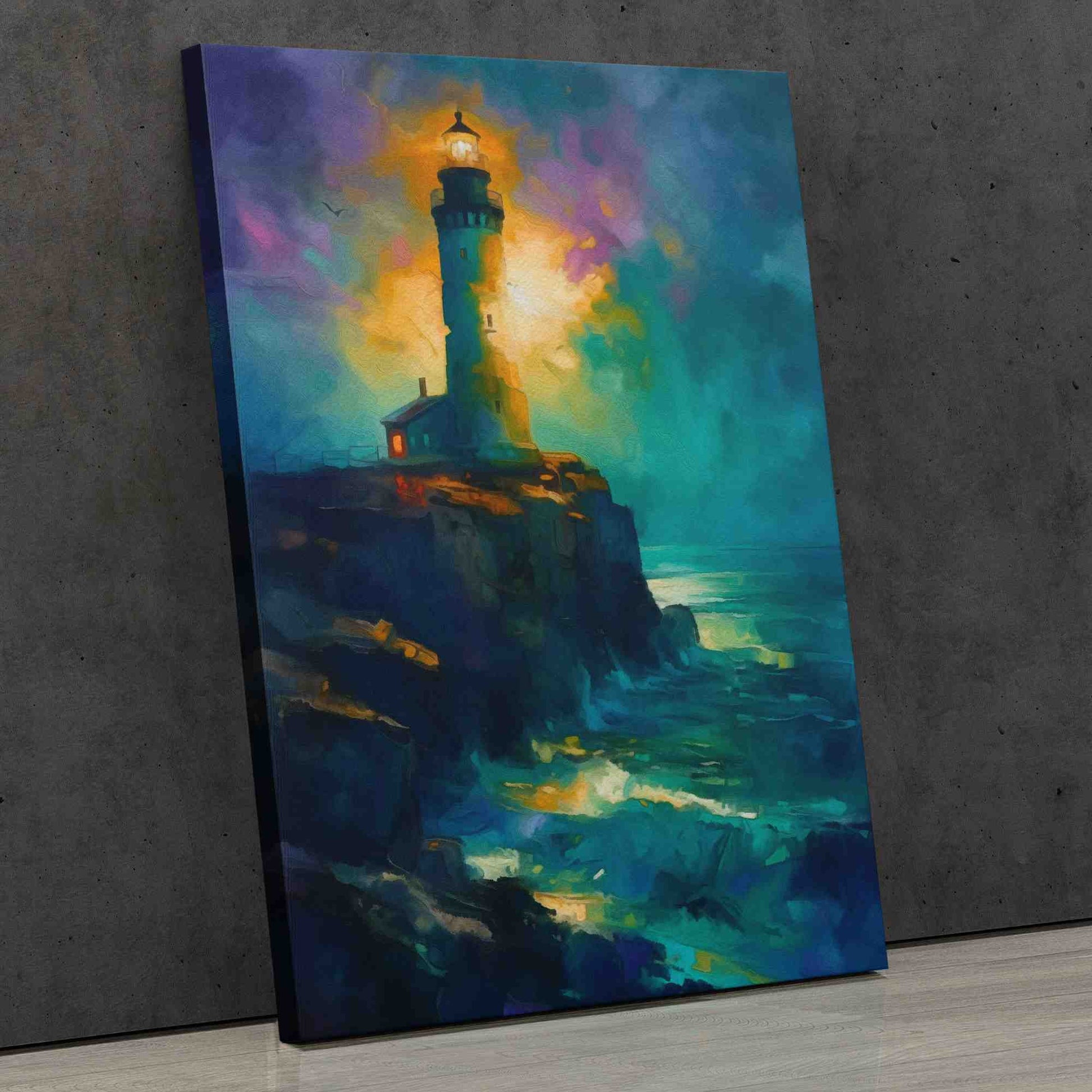 Coastline Viewer - Watercolor Purple Canvas Wall Art