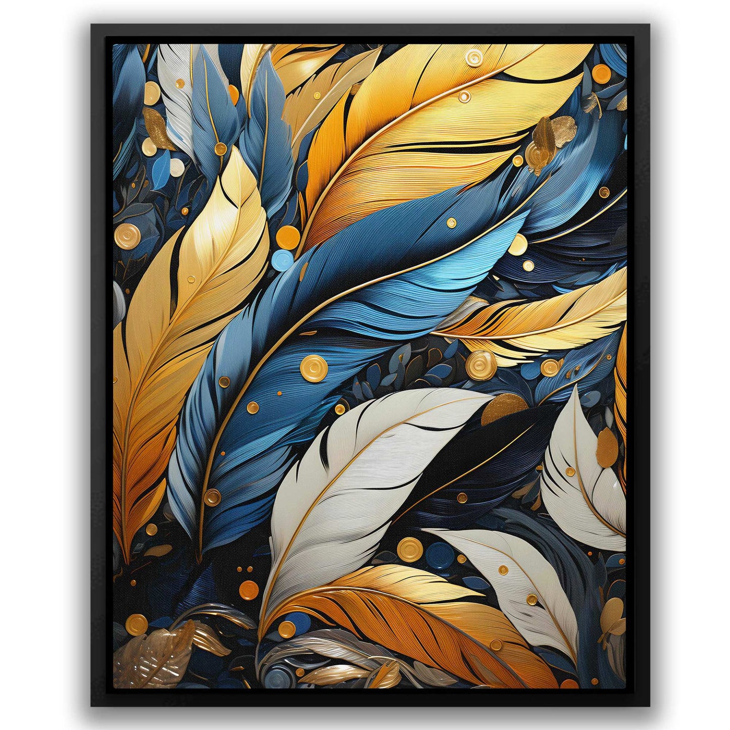 Cobalt Radiance - Abstract Black Canvas Wall Art