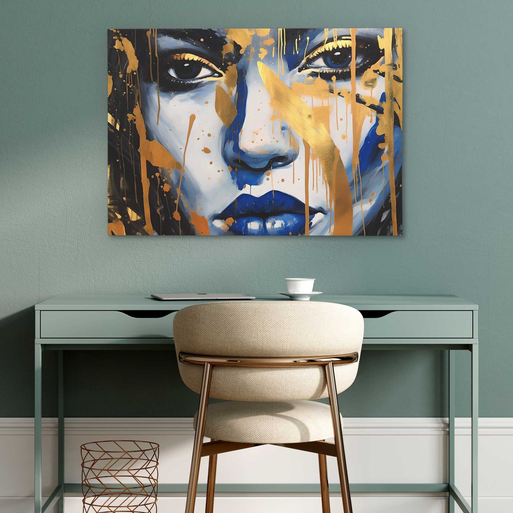 Cobalt Serenity - Large Abstract Canvas Print