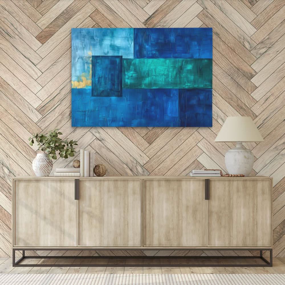 Cobalt Shapes - Blue Wall Art for Bedroom