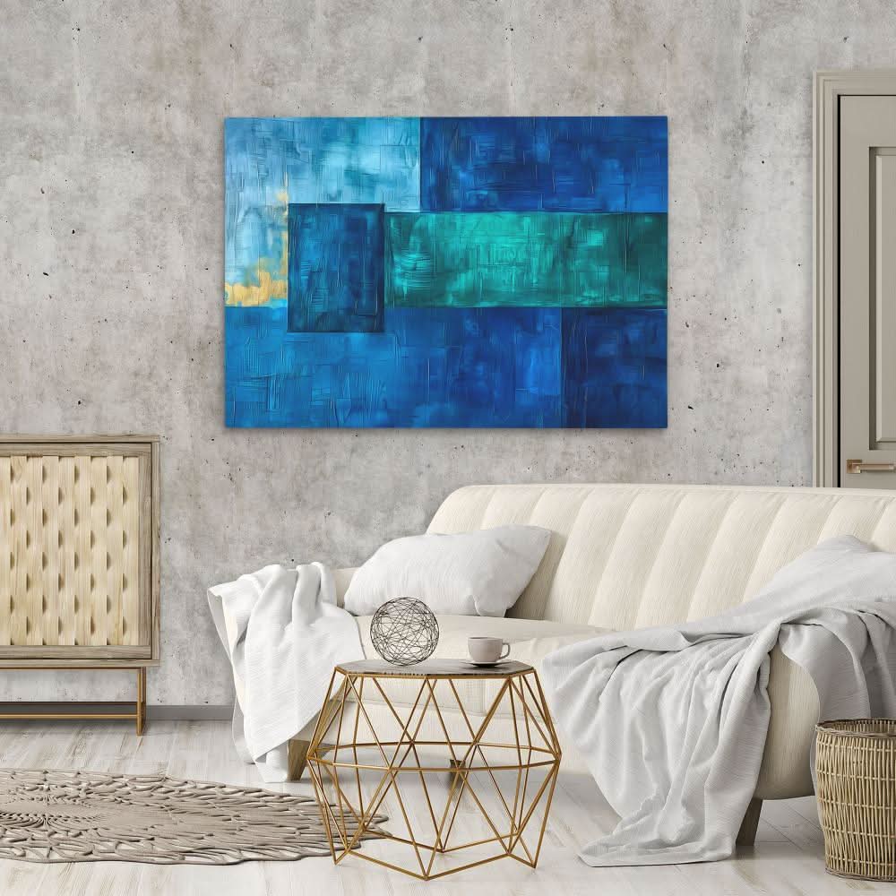Cobalt Shapes - Blue Canvas Print