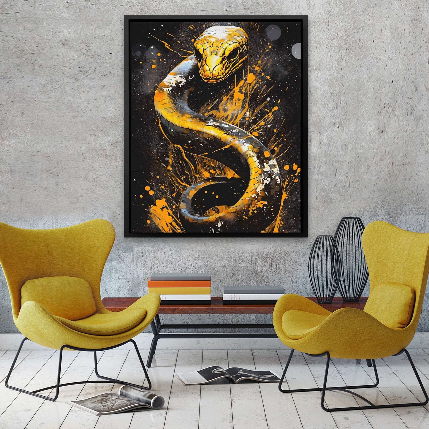 Cobra Shadows - Wall Art in Black Frame