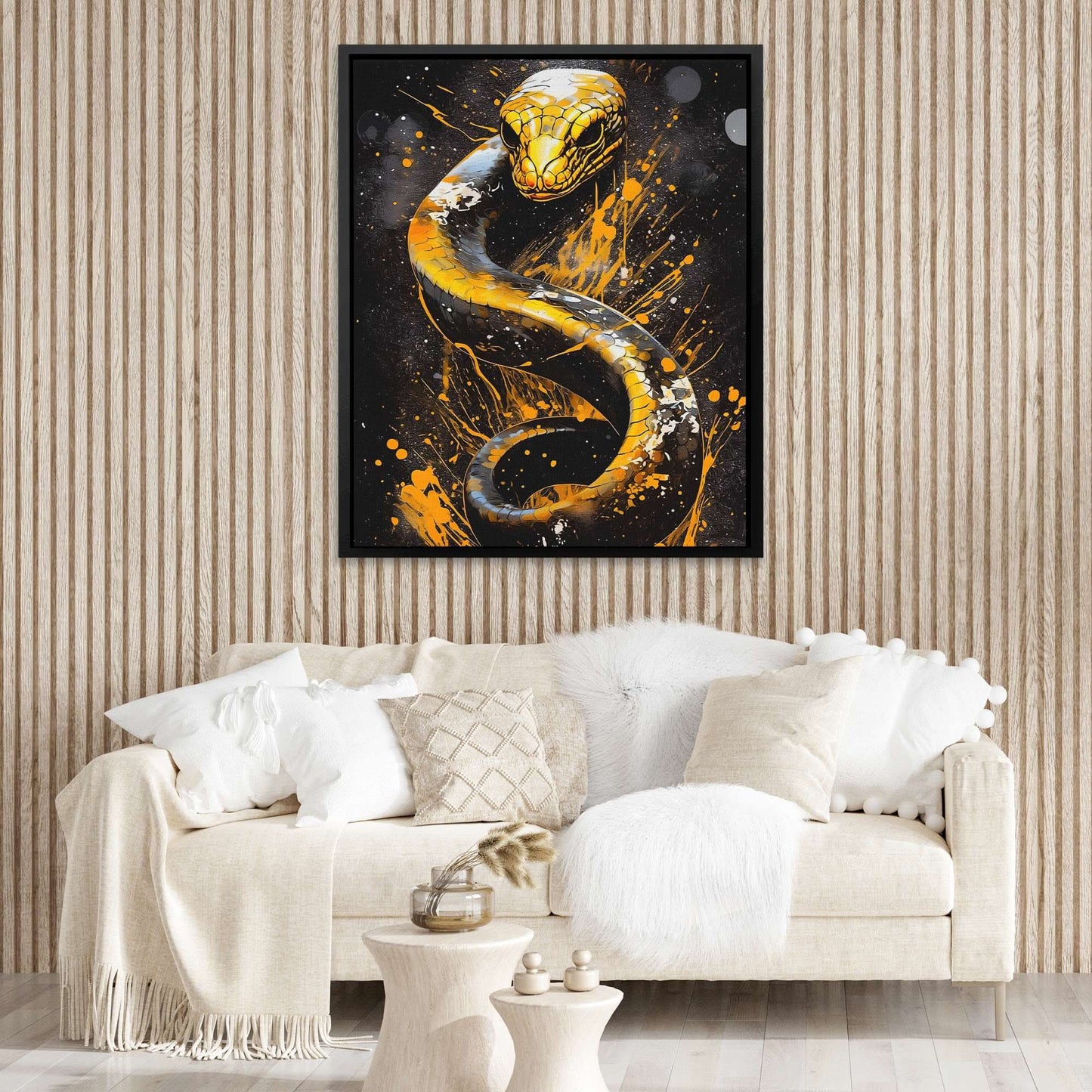 Cobra Shadows - Black Canvas Wall Art