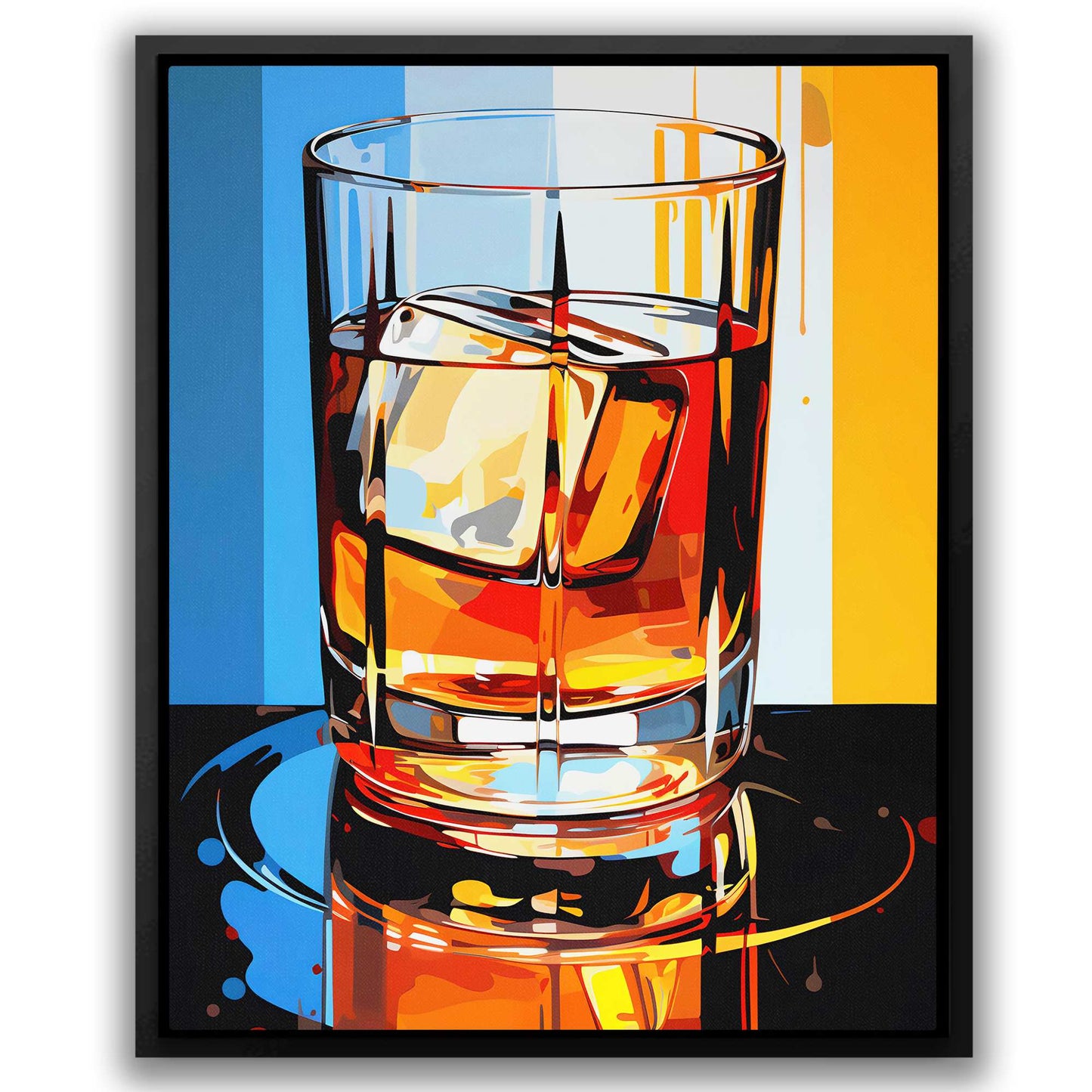 Cocktail Reverie - Abstract Blue Canvas Wall Art