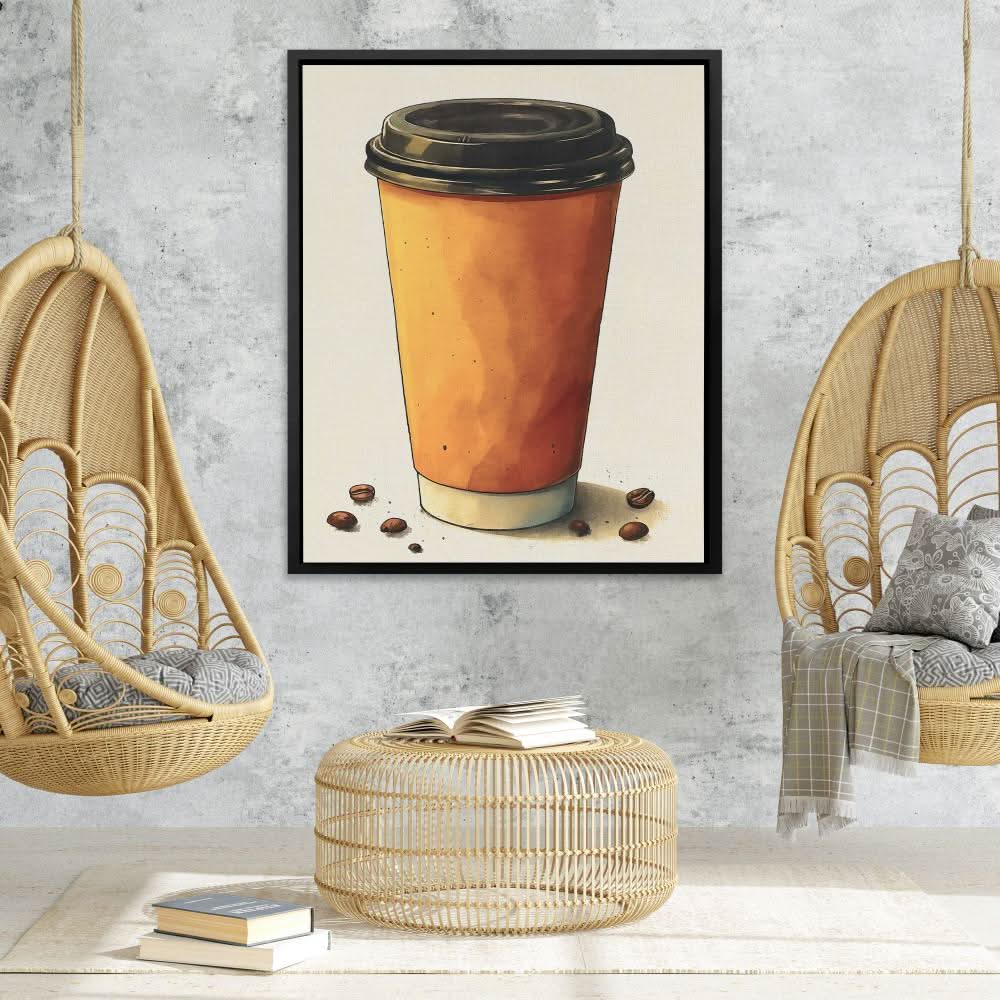 Coffee Beans - Earth Tones Canvas Wall Art