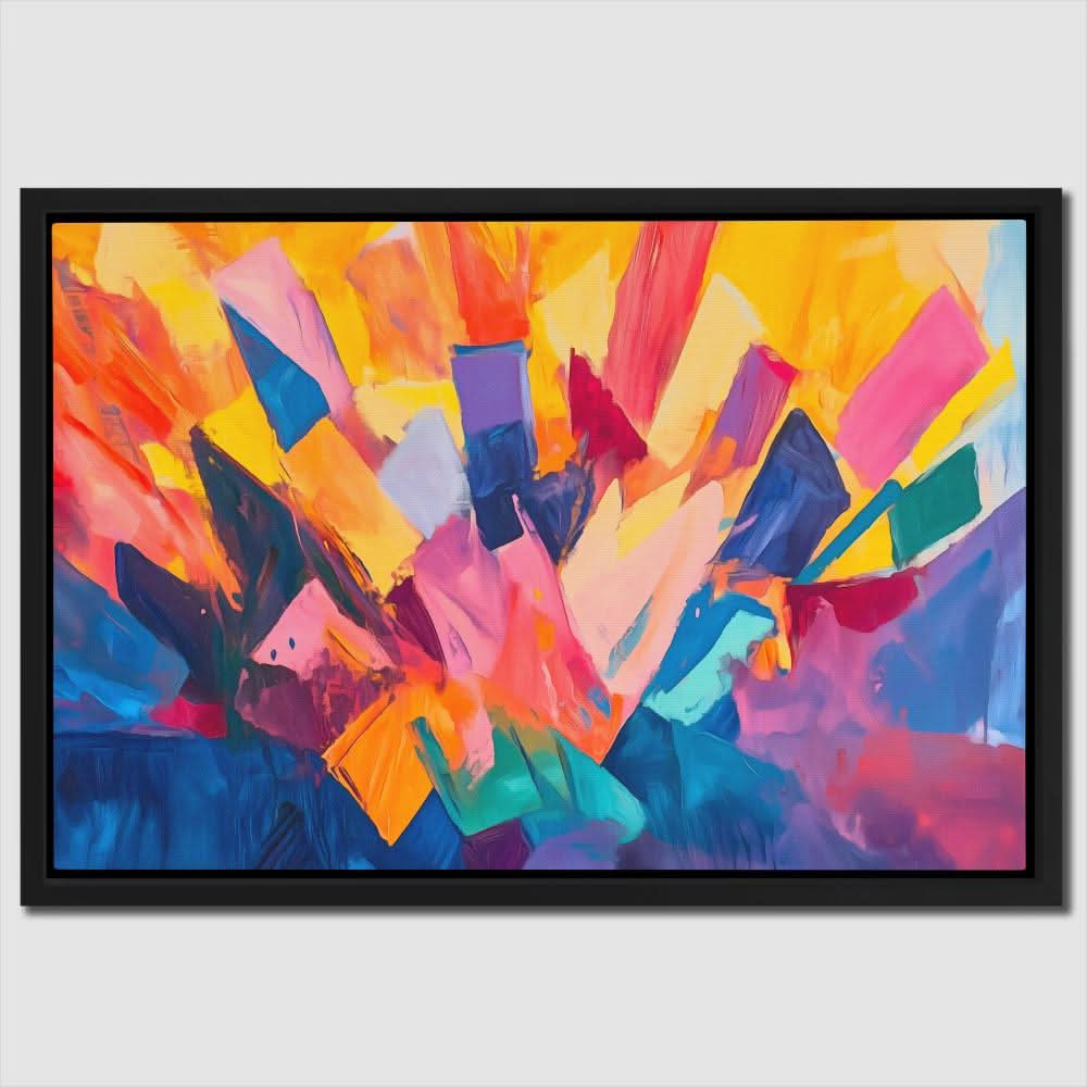Colorful Abstract Crown - Pink and Purple Art for Hallway