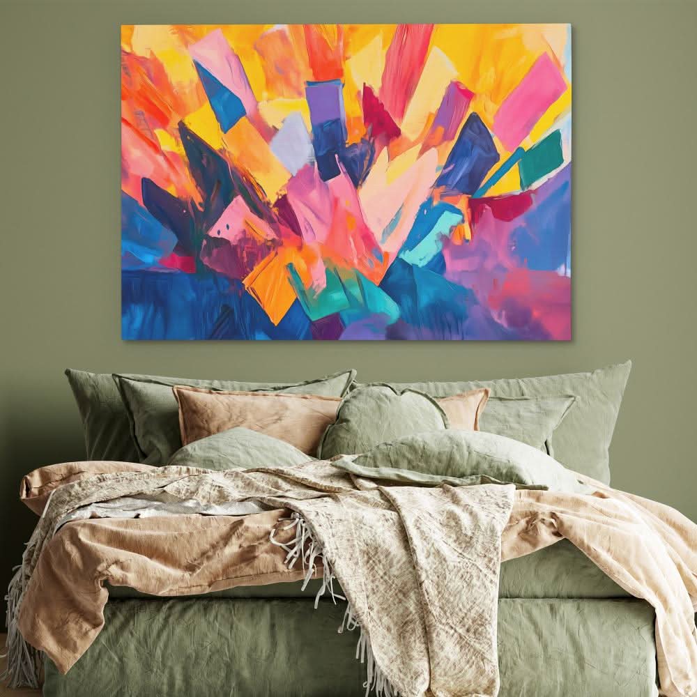 Colorful Abstract Crown - Modern Colorful Canvas Wall Art