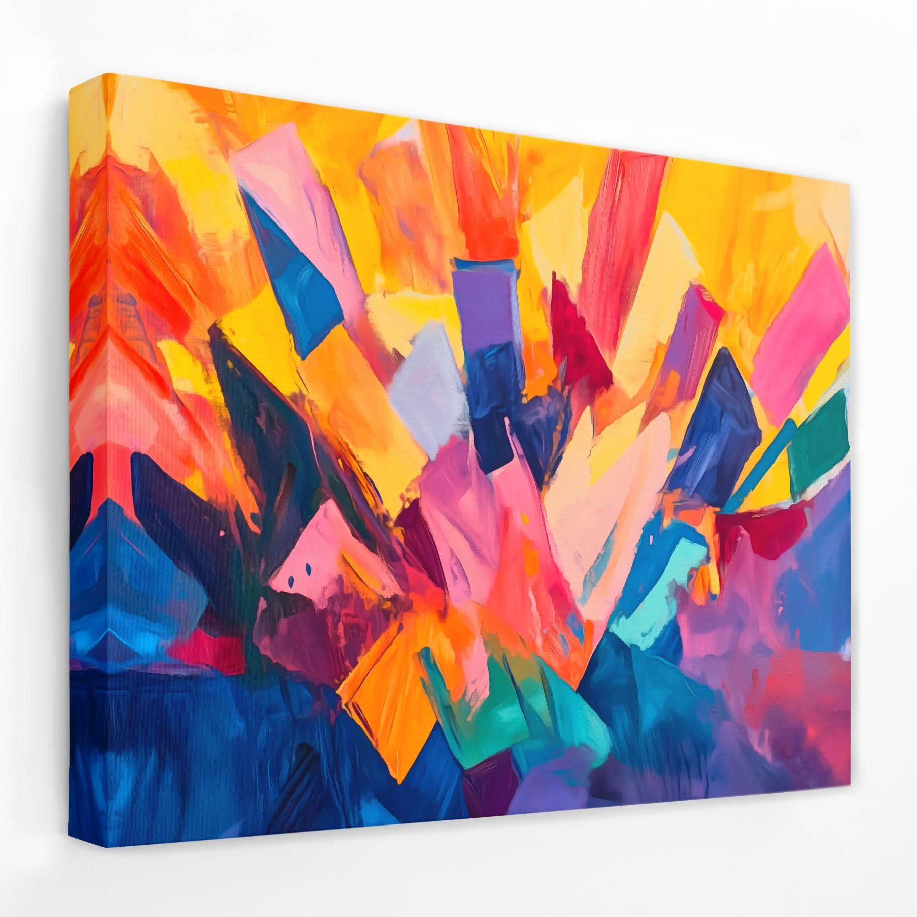 Colorful Abstract Crown - Pink and Purple Canvas Wall Art