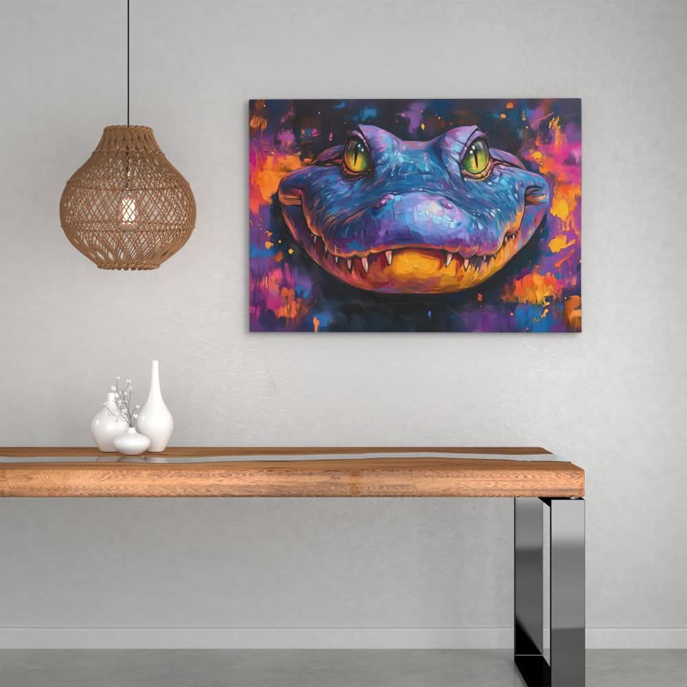 Colorful Alligator - Large Maximalist Canvas Print