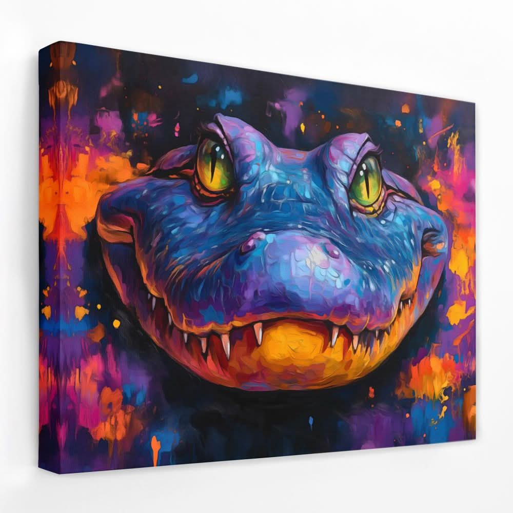 Colorful Alligator - Alligator Canvas Wall Art