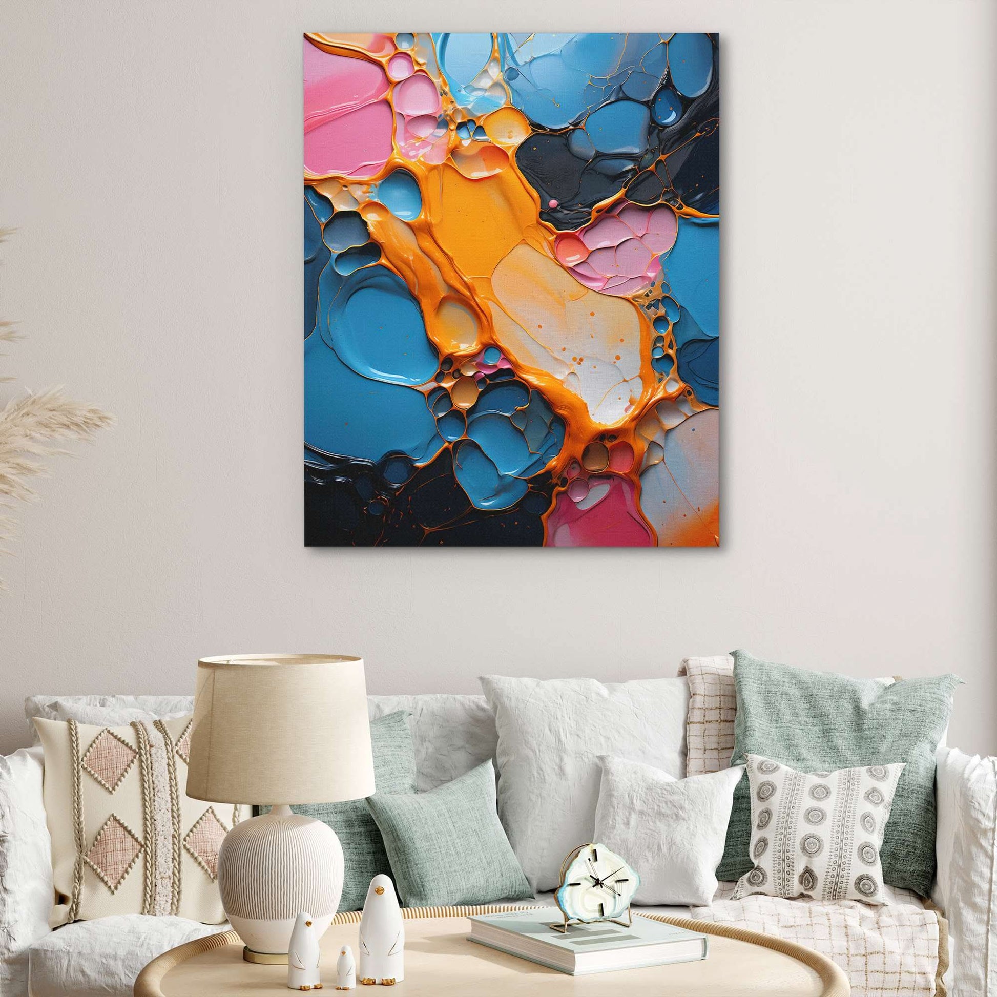 Colorful Chaos - Blue Wall Art