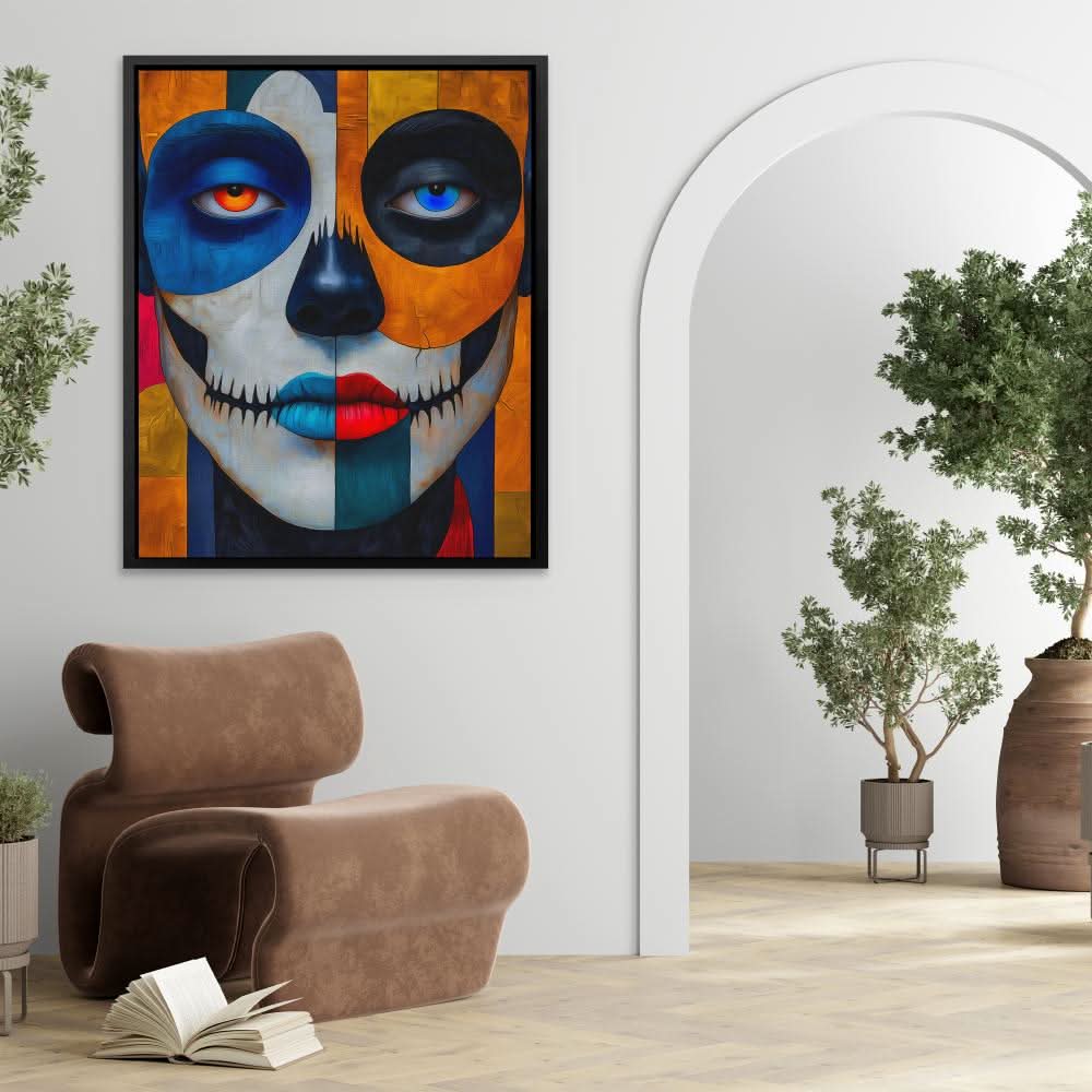 Colorful Day of the Dead - Dark Academia Art for Hallway