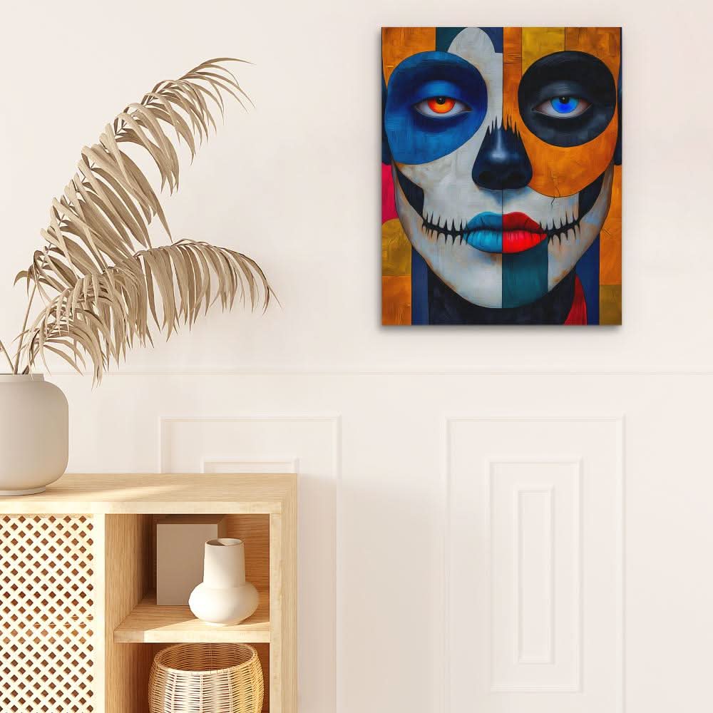 Colorful Day of the Dead - Large Abstract Canvas Print