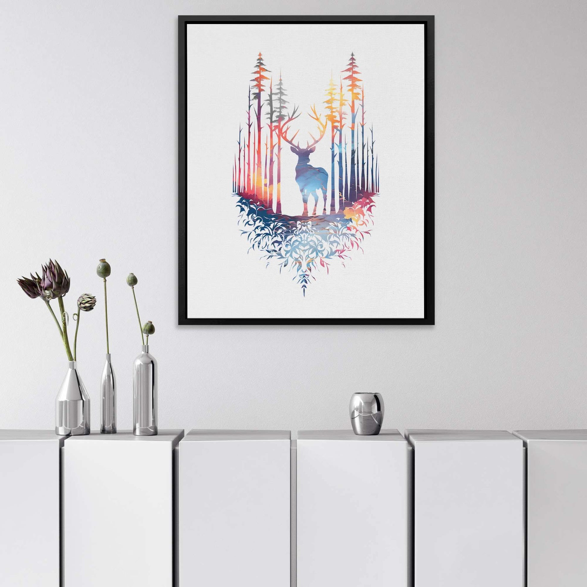 Colorful Deer - Wall Art Print