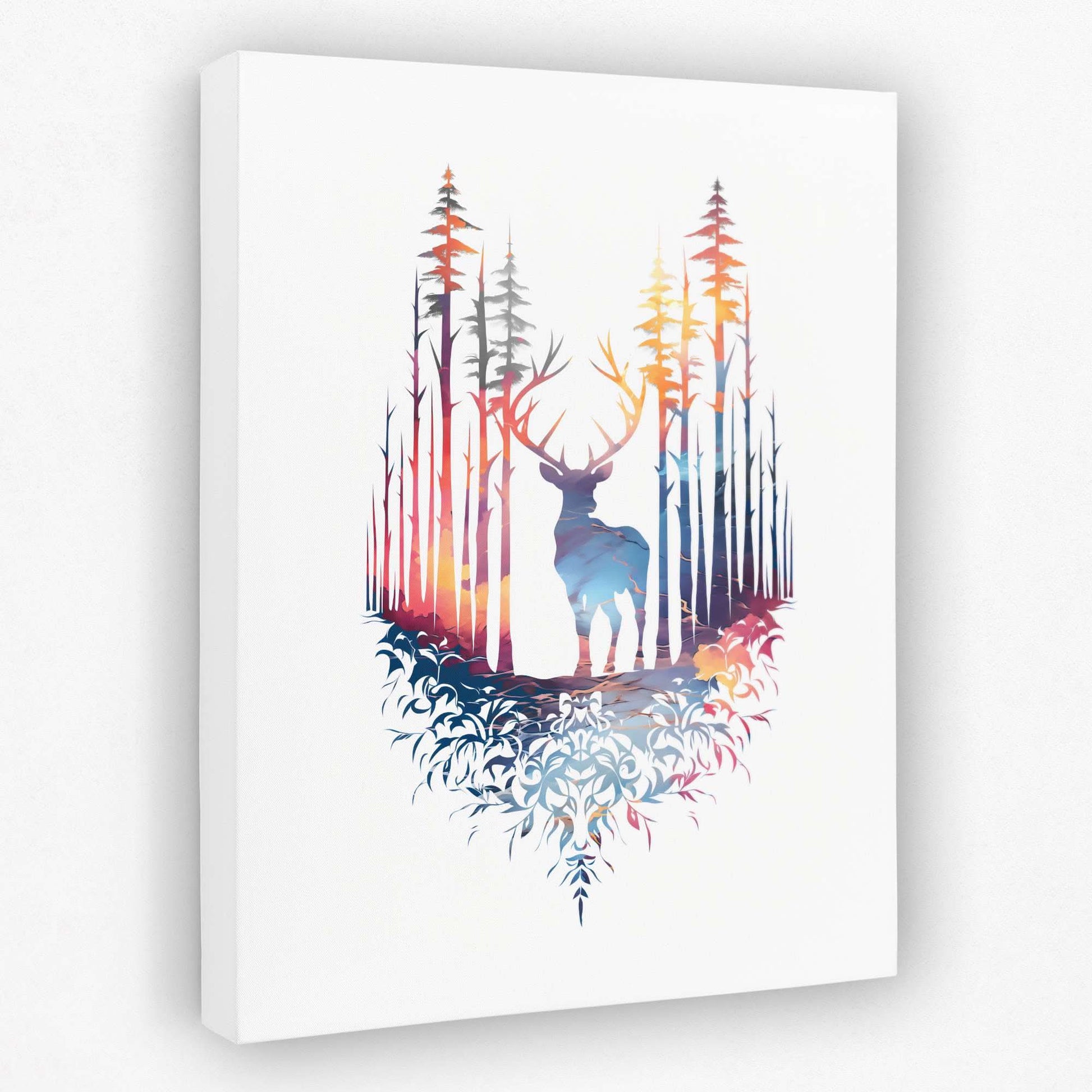 Colorful Deer - Animals Canvas Wall Art
