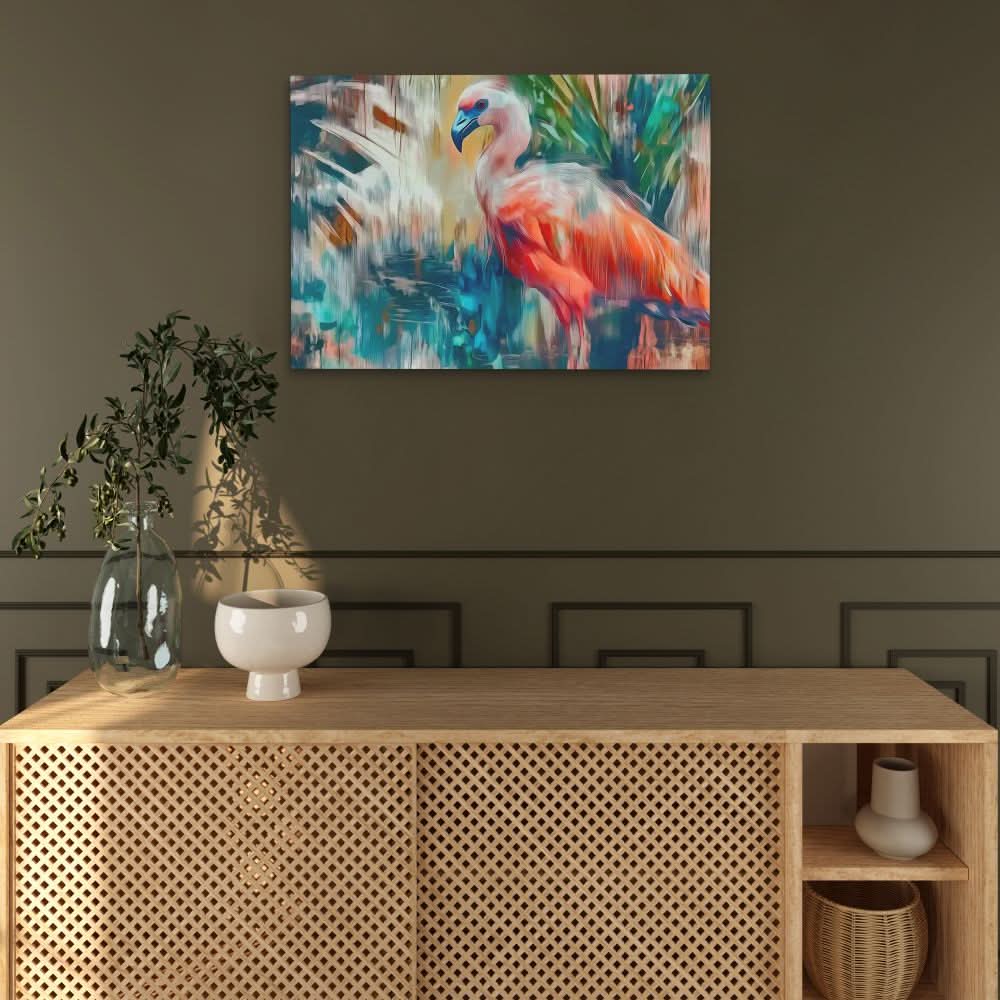 Colorful Flamingo Bird - Colorful Wall Art for Dining Room