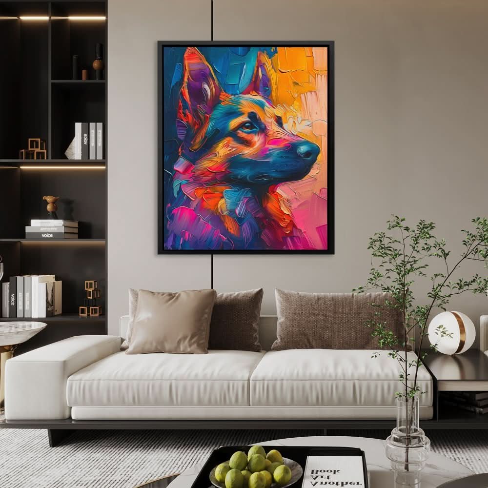 Colorful German Shepherd - Colorful Wall Art for Living Room