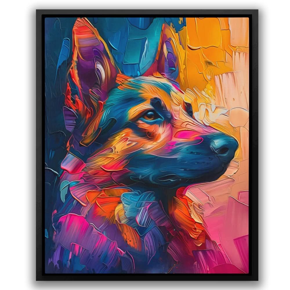 Colorful German Shepherd - Colorful Dog Canvas Print