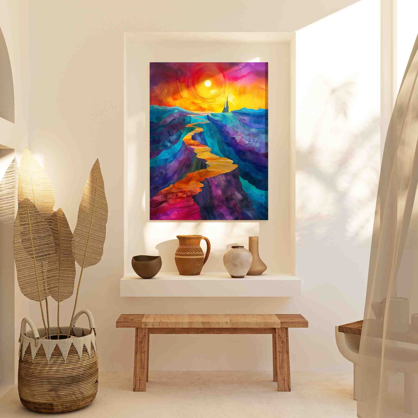 Colorful Harmony - Landscapes Wall Art in Black Frame