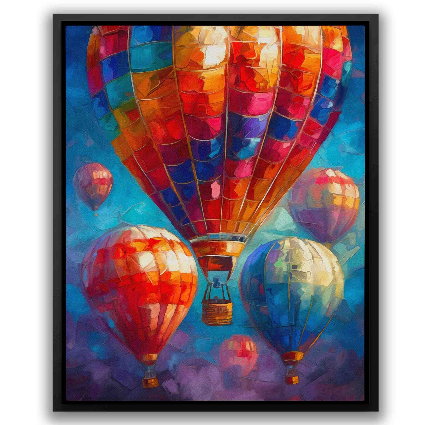 Colorful Heights - Blue Hot Air Balloon Canvas Print