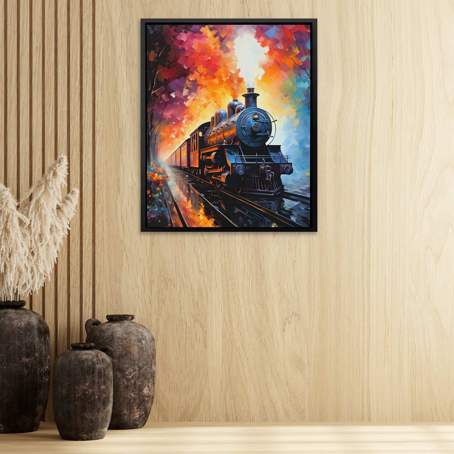 Colorful Locomotion - Colorful Trains Canvas Print