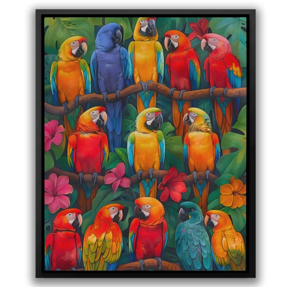 Colorful Parrots - Large Canvas Print