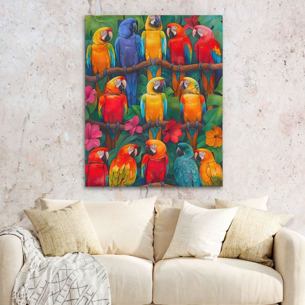 Colorful Parrots - Animals Art