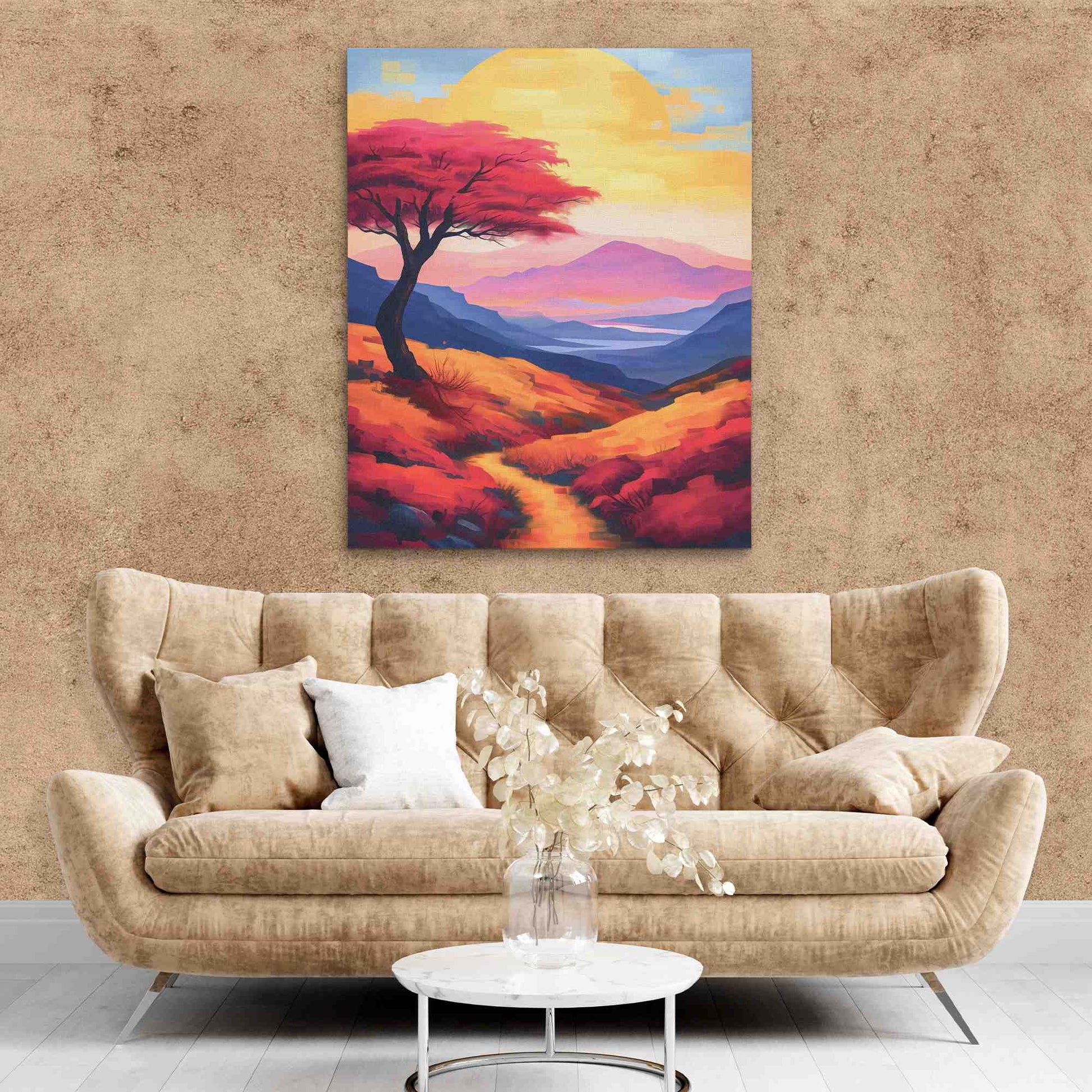 Colorful Prairie - Large Watercolor Canvas Print