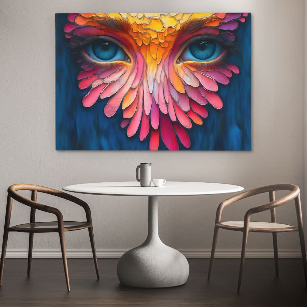 Colorful Soulful Eyes - Abstract Wall Art in Black Frame