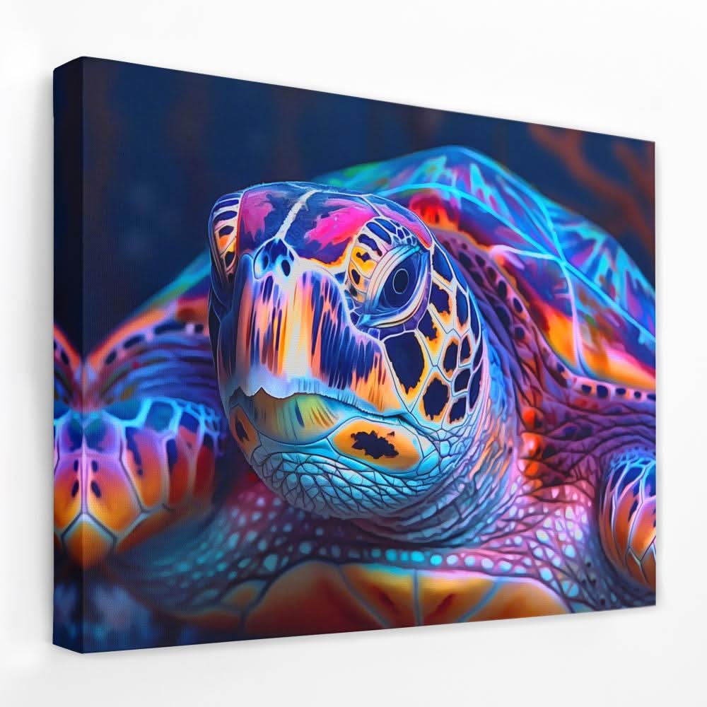Colorful Turtle - Animals Canvas Wall Art