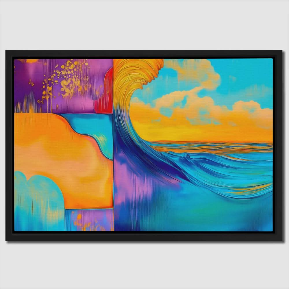 Complex Waveform - Blue Gold and White Art for Creative Studio