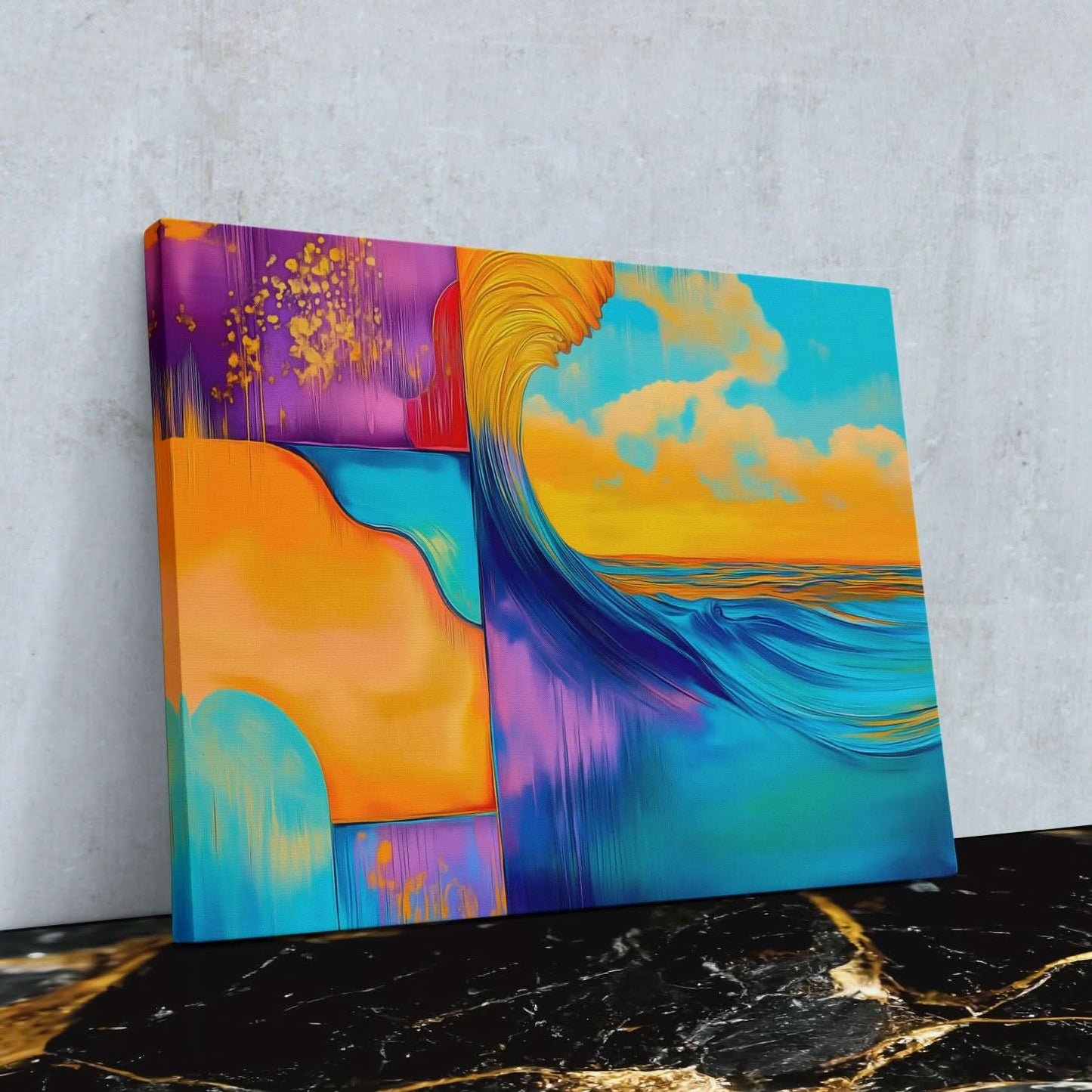 Complex Waveform - Colorful Coastal Canvas Print