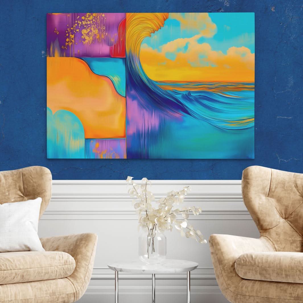Complex Waveform - Abstract Wall Art in Black Frame