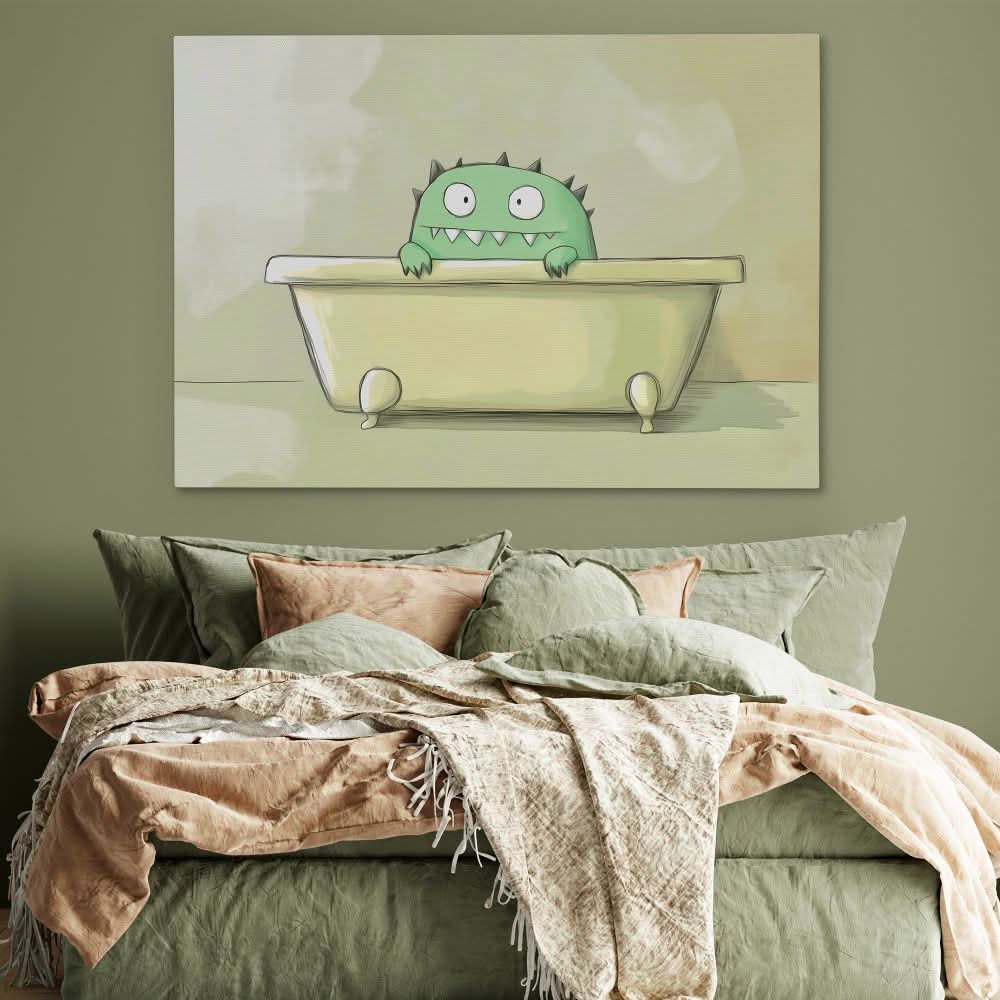 Confused Monster - Wall Art in Black Frame