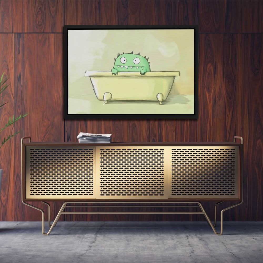 Confused Monster - Green Wall Art for Hallway