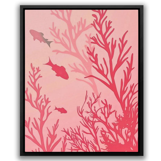 Coral Reef Life - Wall Art in Black Frame