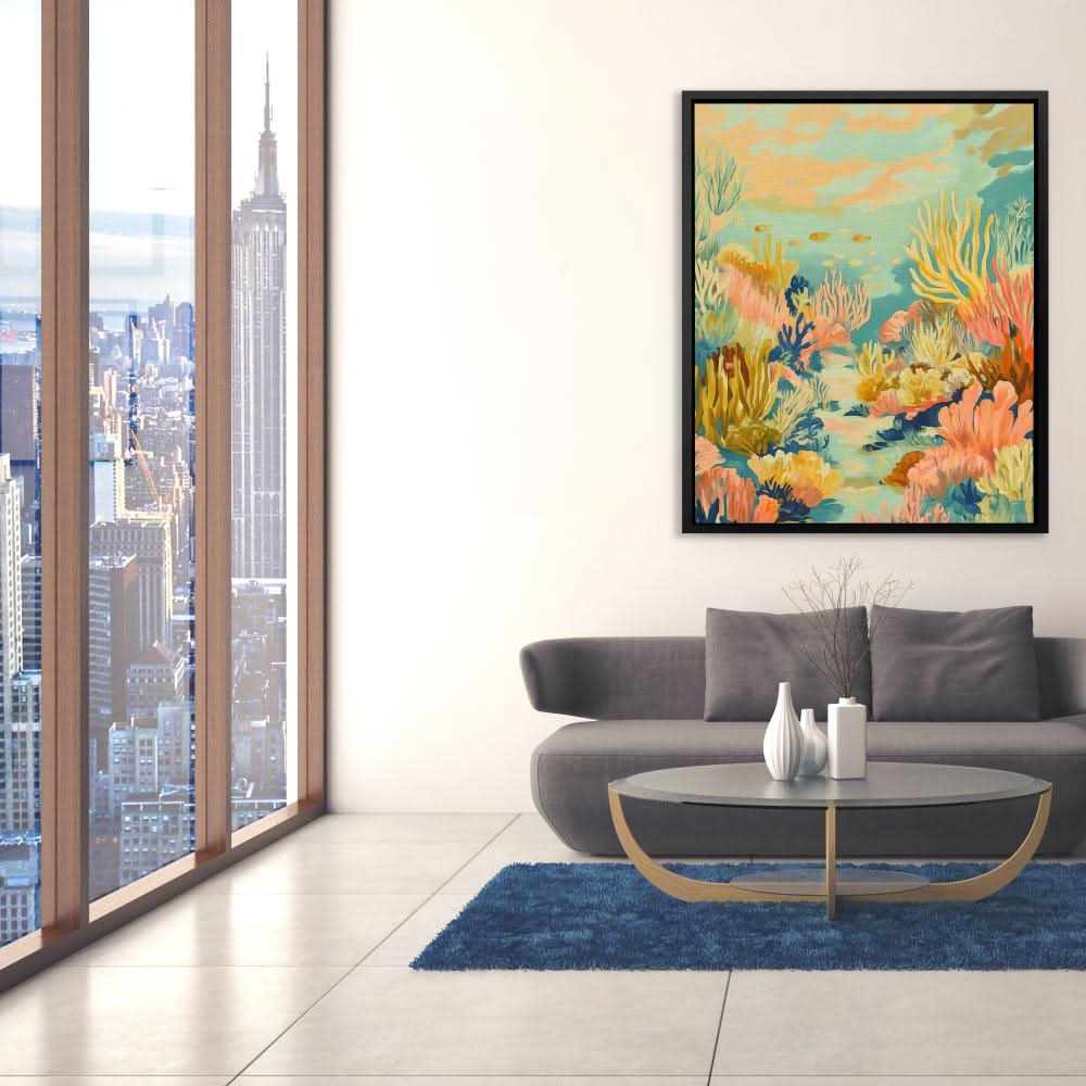 Coral Reef Sanctuary - Pastel Canvas Wall Art