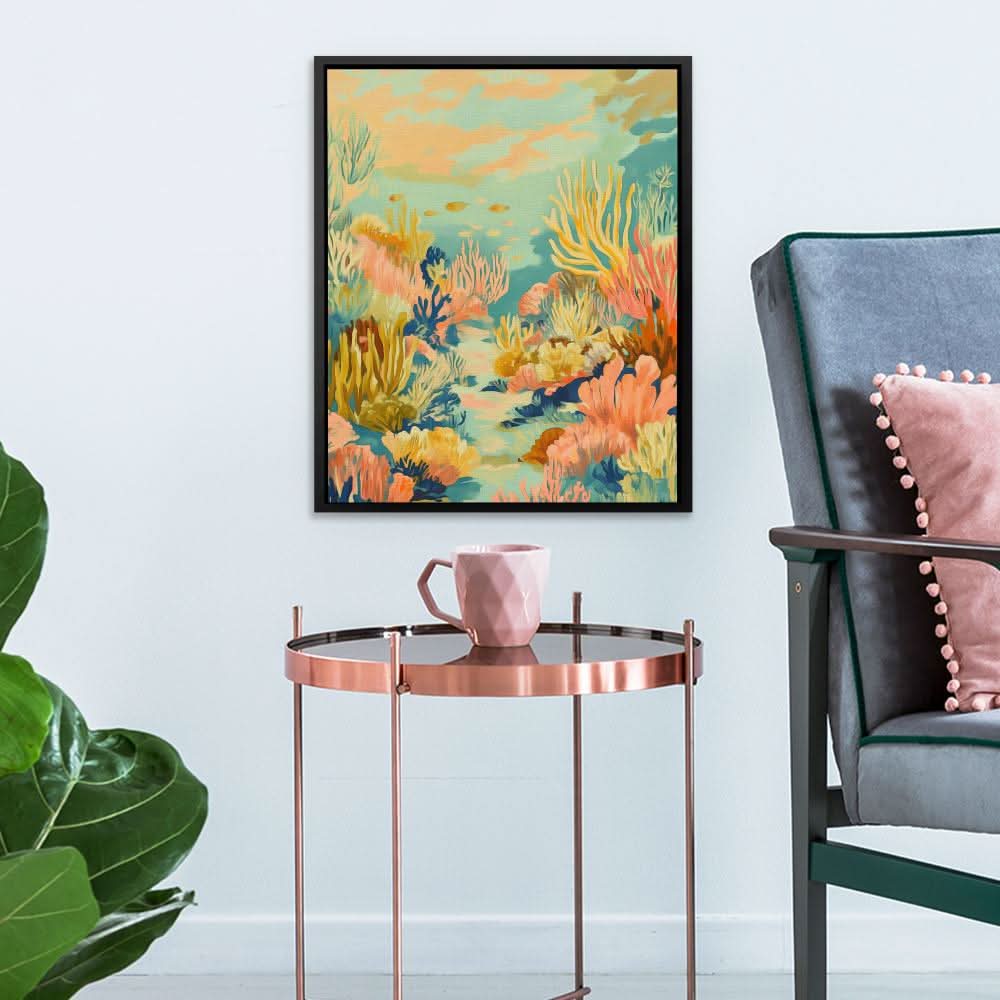 Coral Reef Sanctuary - Pastel Wall Art for Bedroom