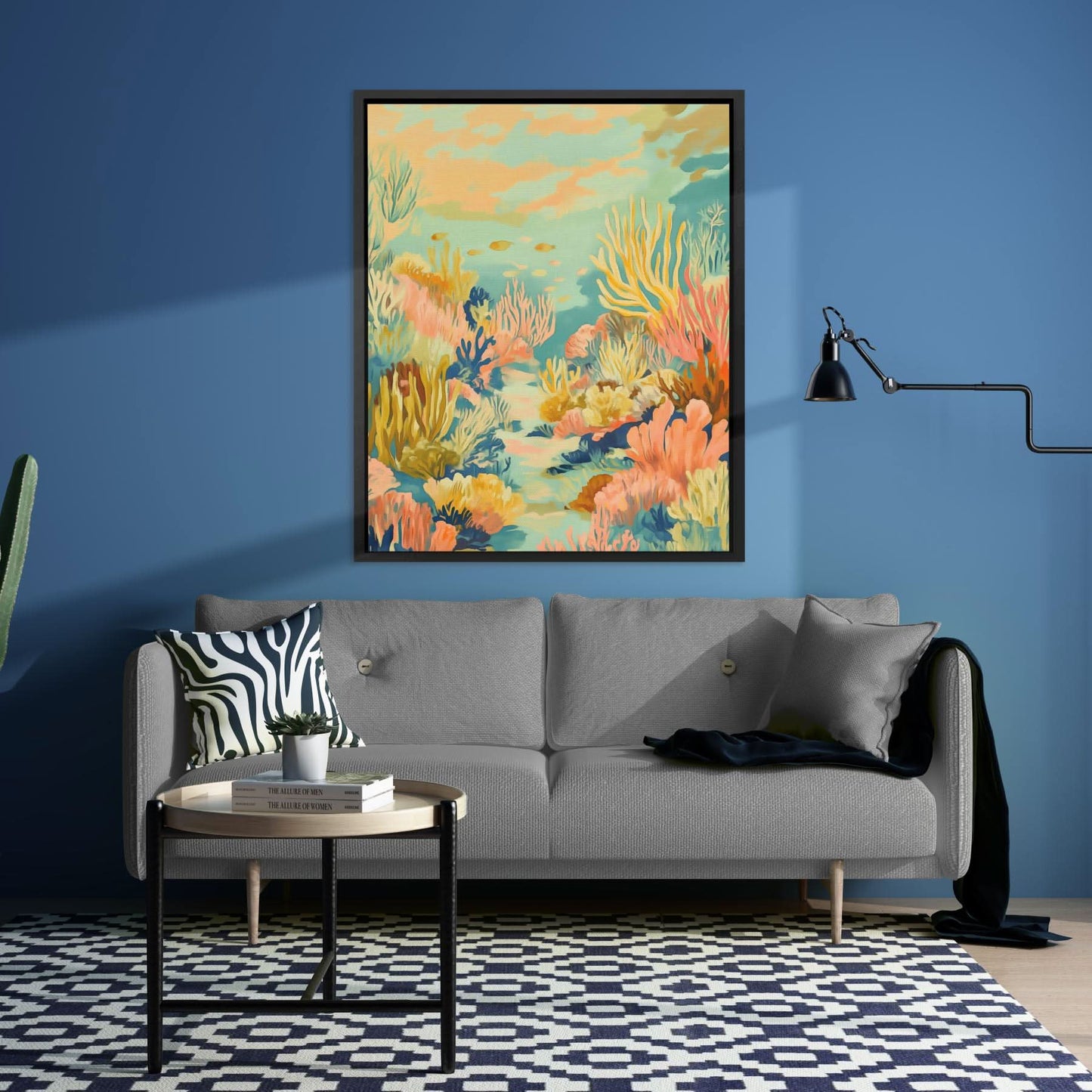 Coral Reef Sanctuary - Pastel Coral Canvas Print