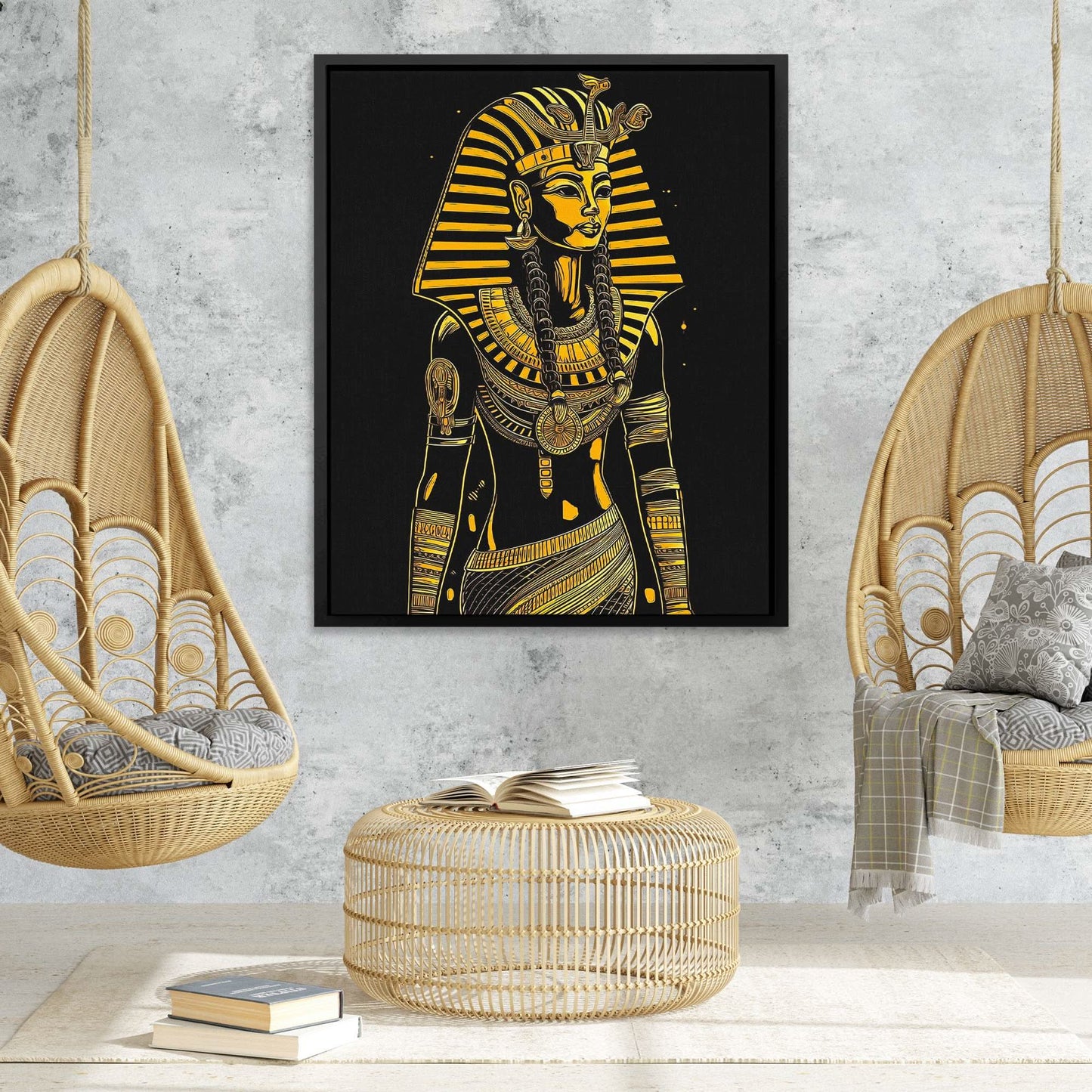 Coronation of a Queen - Pharaoh Wall Art in Black Frame
