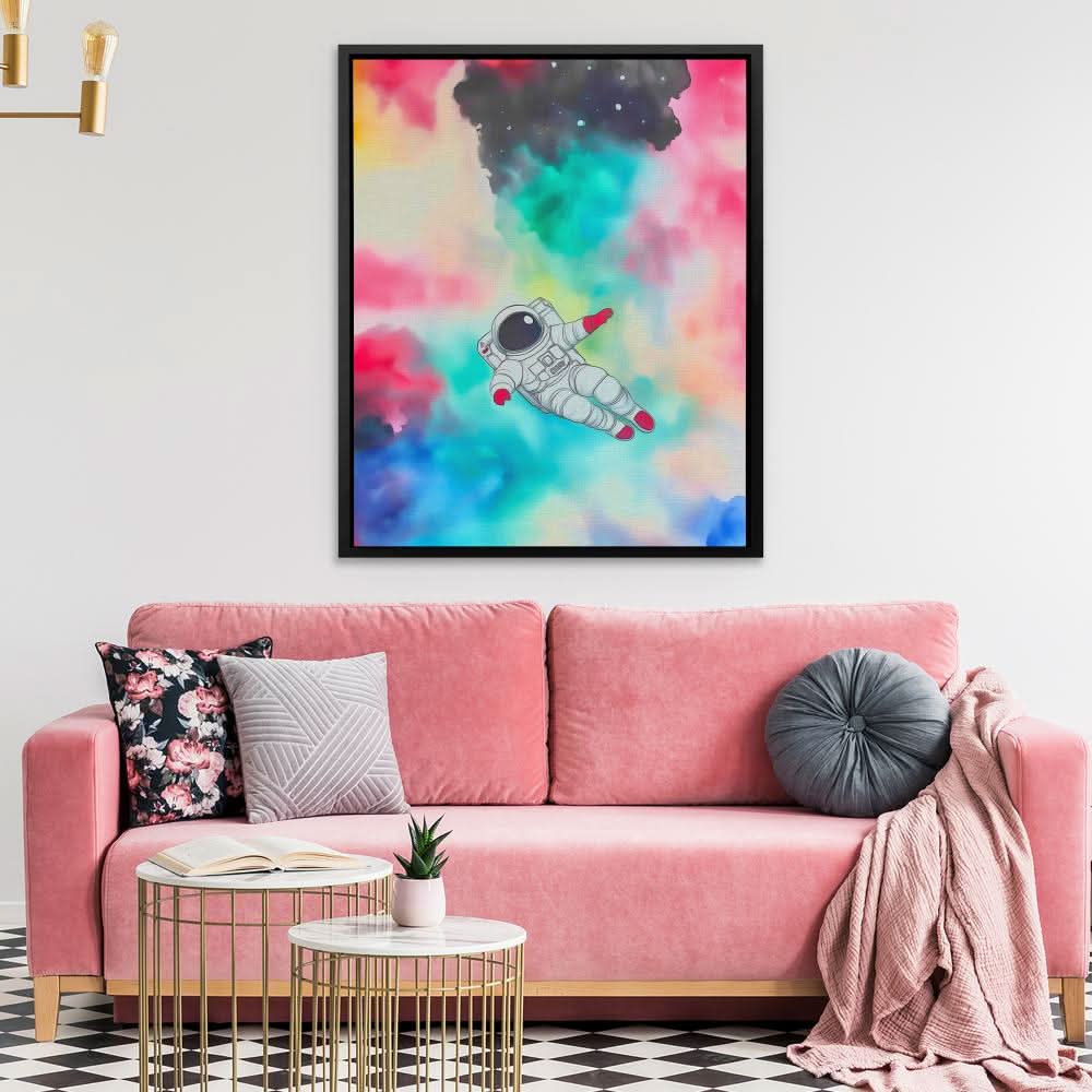 Cosmic Astronaut Drift - Oversized Space Canvas Wall Art
