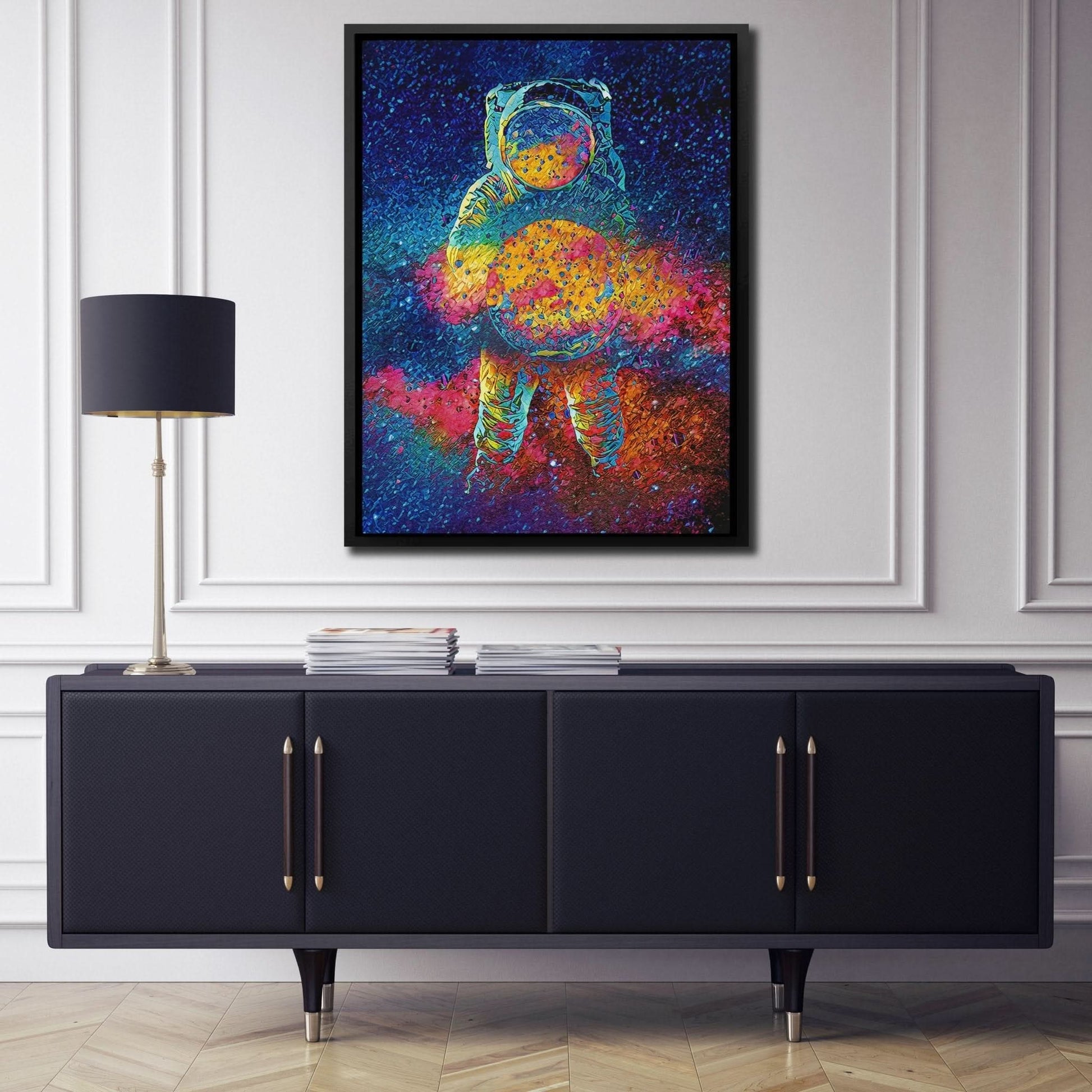 Cosmic Bang - Blue Rainbow Canvas Print