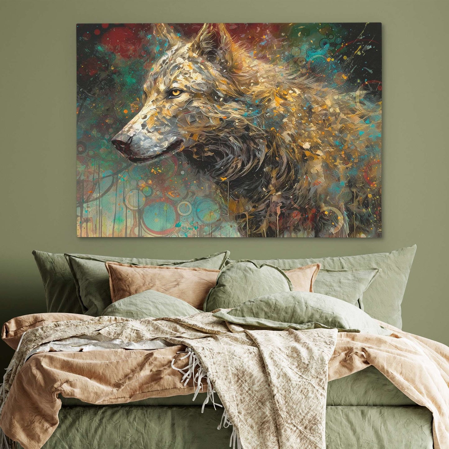 Cosmic Canine - Abstract Wall Art in Black Frame