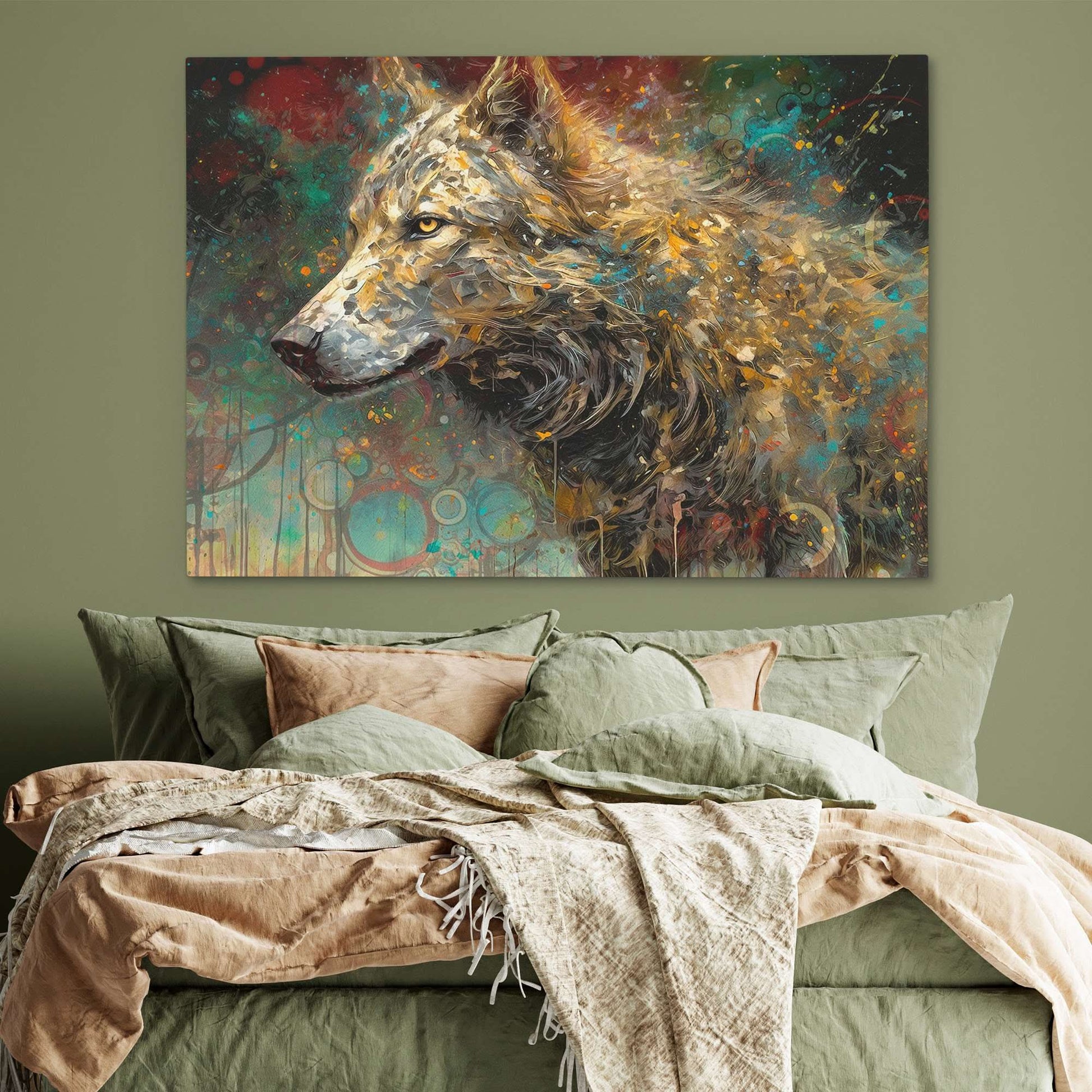 Cosmic Canine - Abstract Wall Art in Black Frame