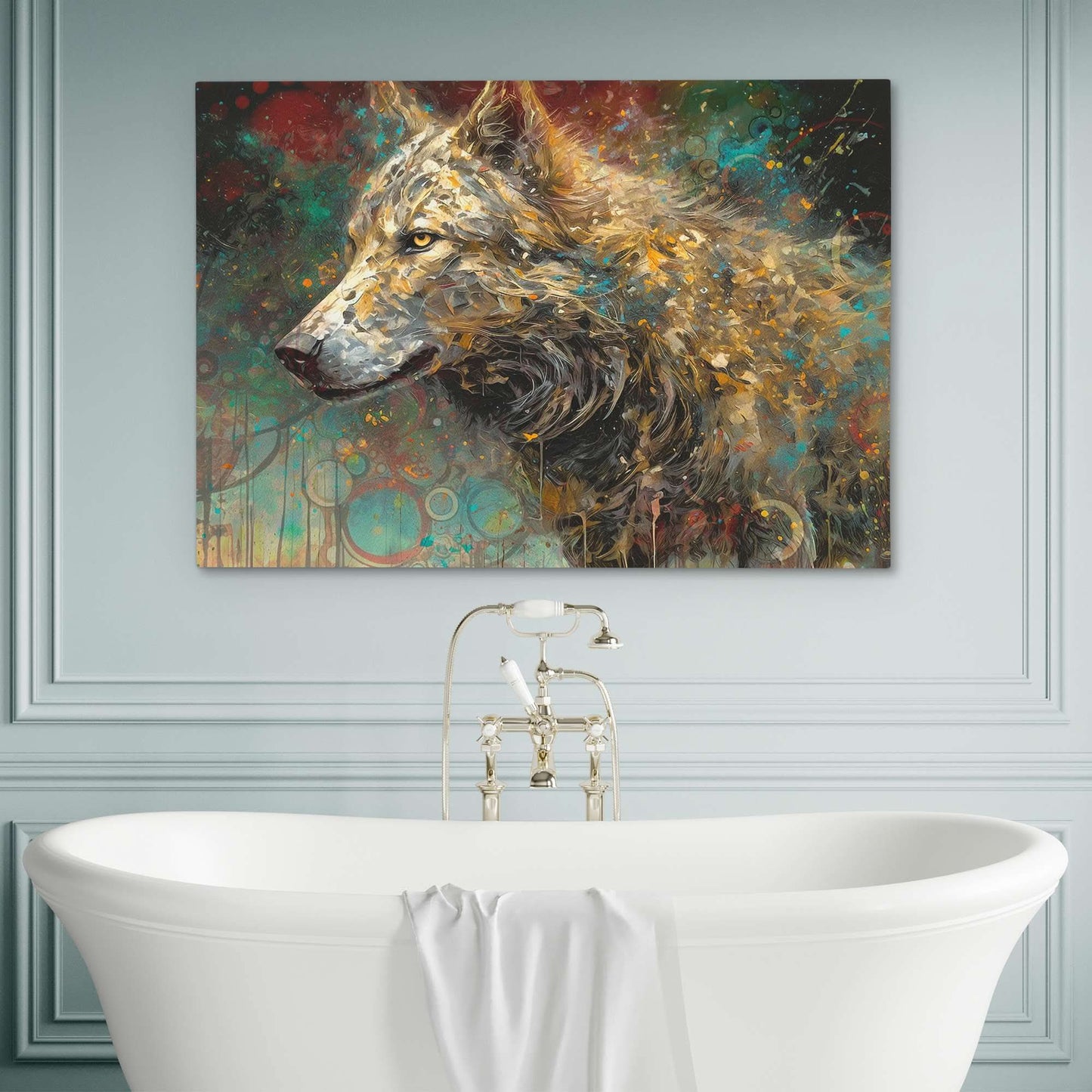 Cosmic Canine - Large Abstract Canvas Print