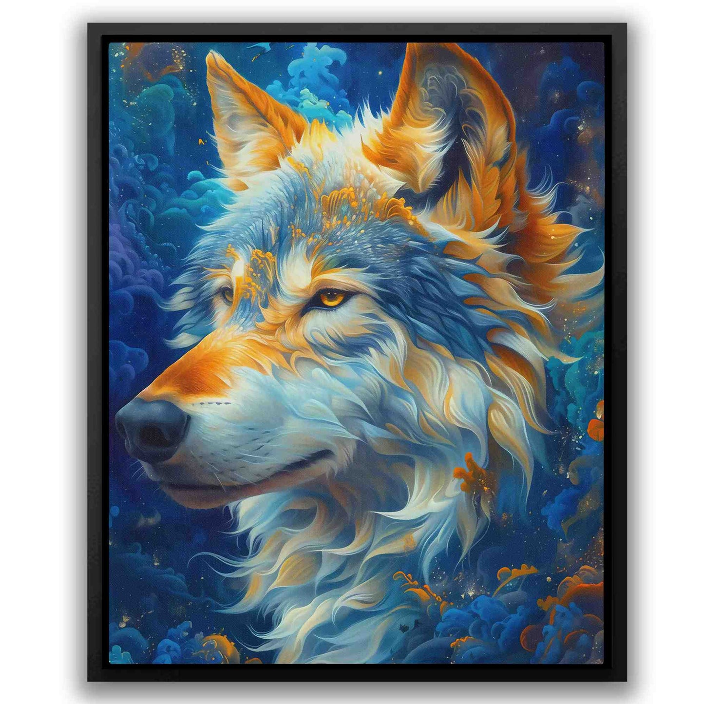 Cosmic Ears - Blue Blue and Gold Canvas Print