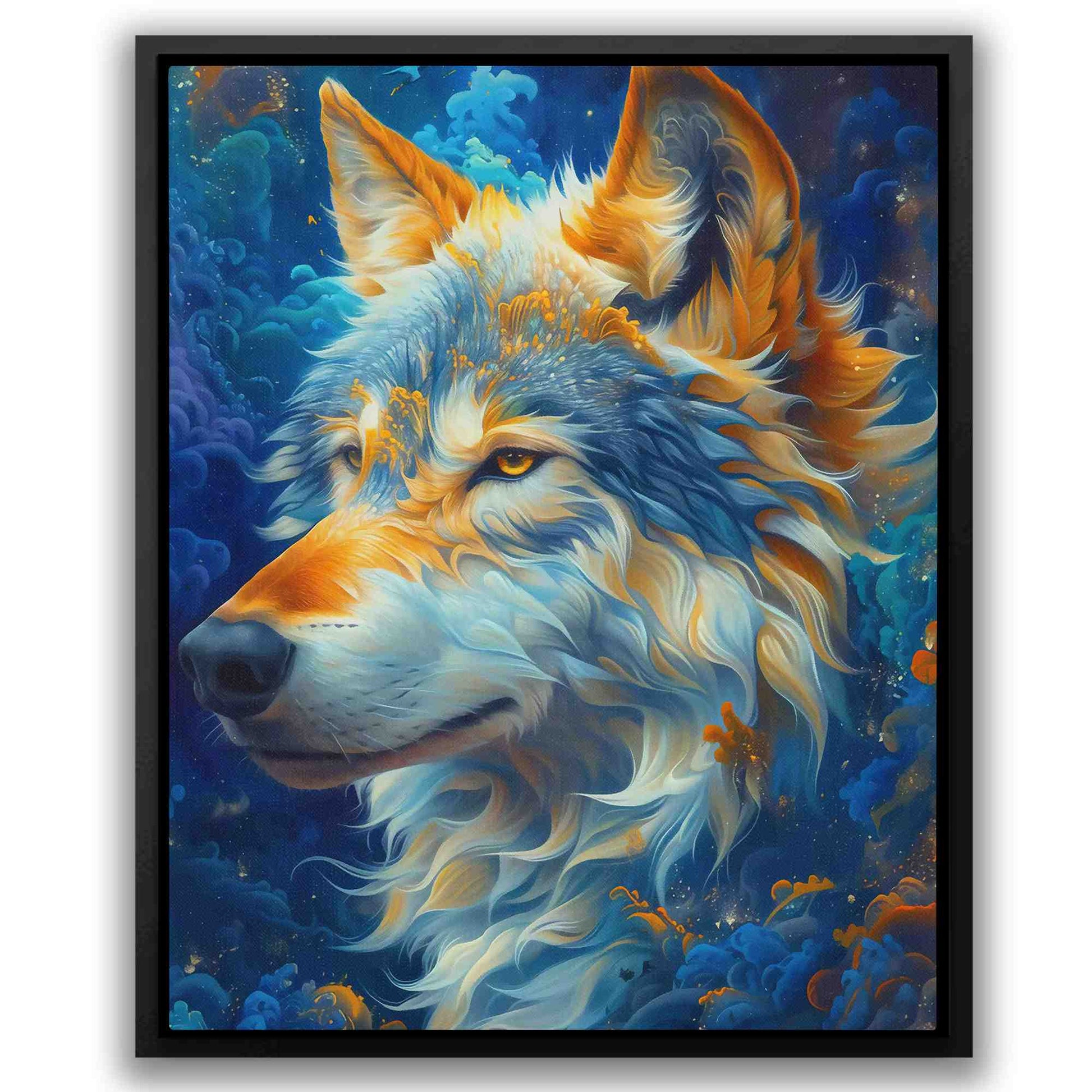 Cosmic Ears - Blue Blue and Gold Canvas Print
