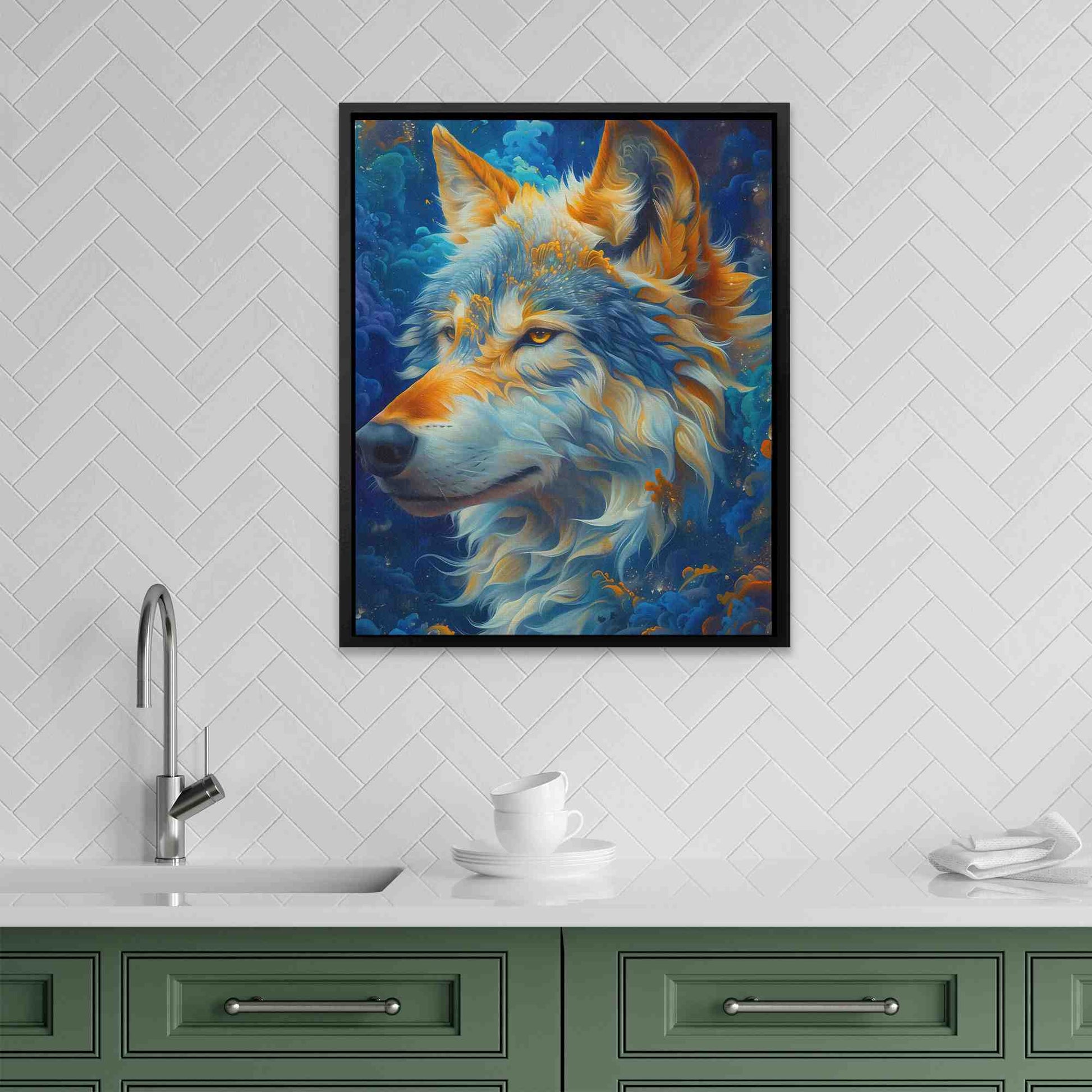 Cosmic Ears - Blue Wall Art