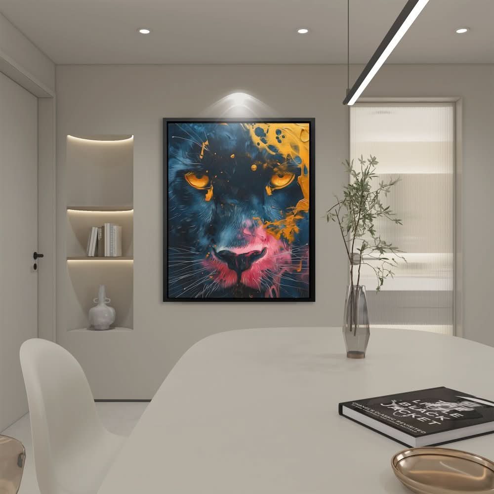 Cosmic Guardian - Contemporary Gold Canvas Wall Art