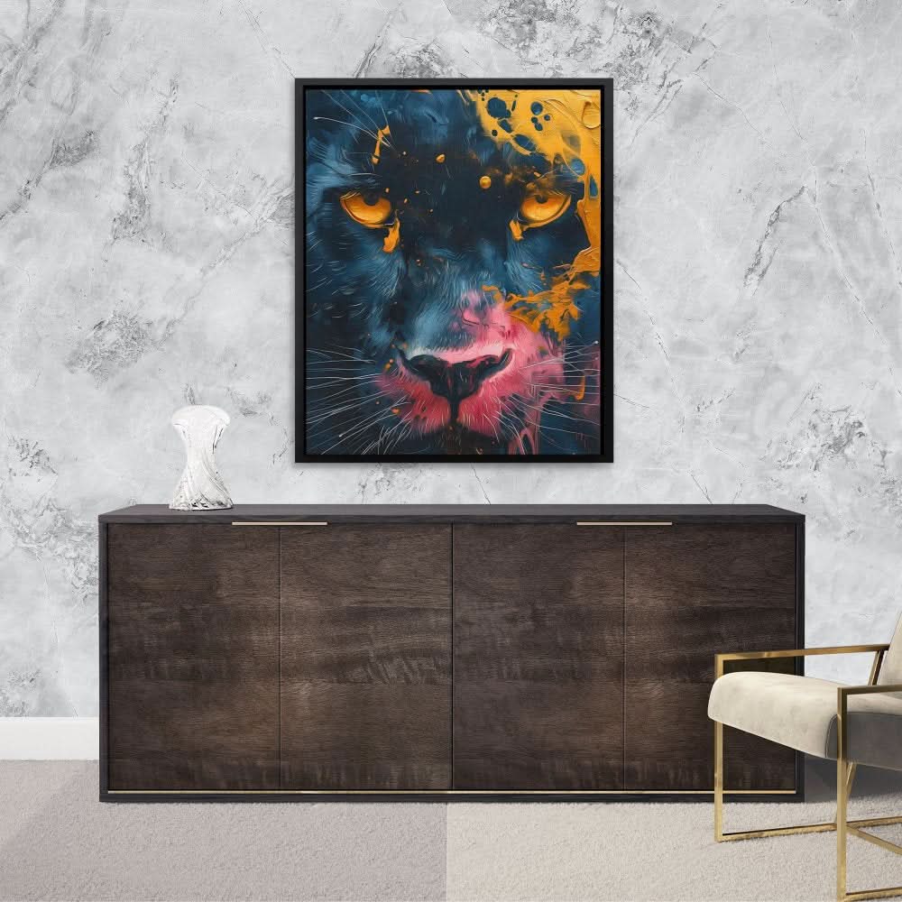 Cosmic Guardian - Colorful Big Cat Canvas Print